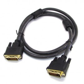 image of 1.5M Gold-Plated Double Magnetic Ring DVI 24+1 Pin Male To DVI 24+1 Male Cable
