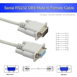 image of 1.5M RS232 9-Pin Male To Female DB9 PC Converter Extension Cable Connector Cord
