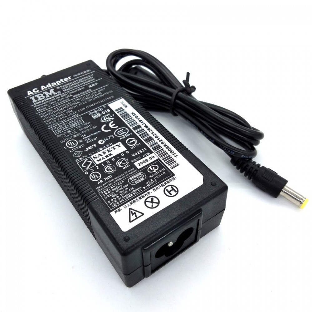 16V 4.5A 5.5x2.5mm Smart Ac Power Adapter For IBM ThinkPad Notebook / Laptop 16V 4.5A 5.5x2.5mm Smart Ac Power Adapter For IBM ThinkPad Notebook / Laptop