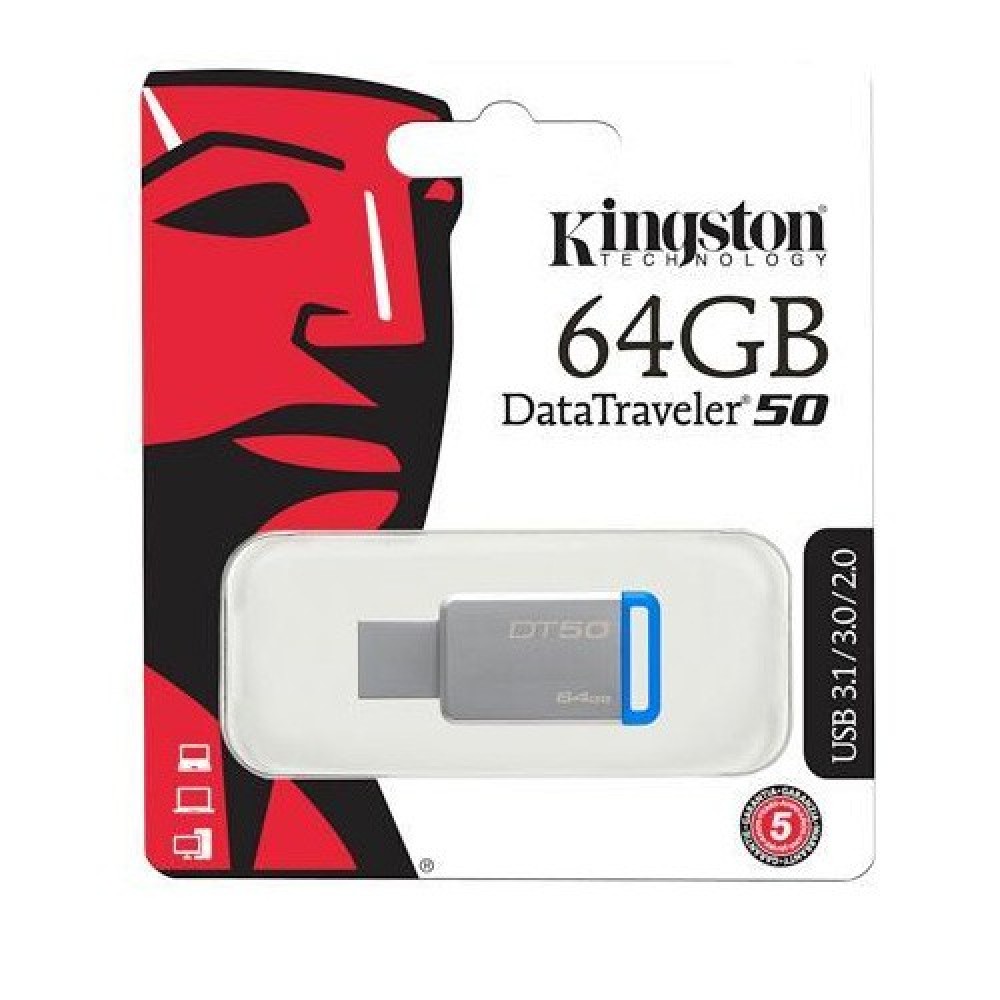 Official 64GB Kingston DataTraveler 50 - USB 3.1 Gen 1 (USB 3.0) Official 64GB Kingston DataTraveler 50 - USB 3.1 Gen 1 (USB 3.0)