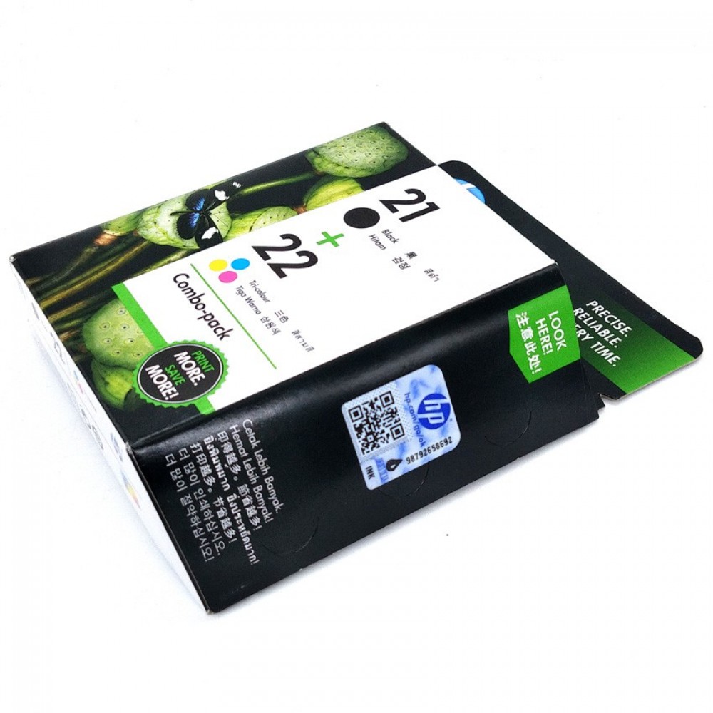 HP 21 Black//22 Tri-color Combo-pack Original Ink Cartridges