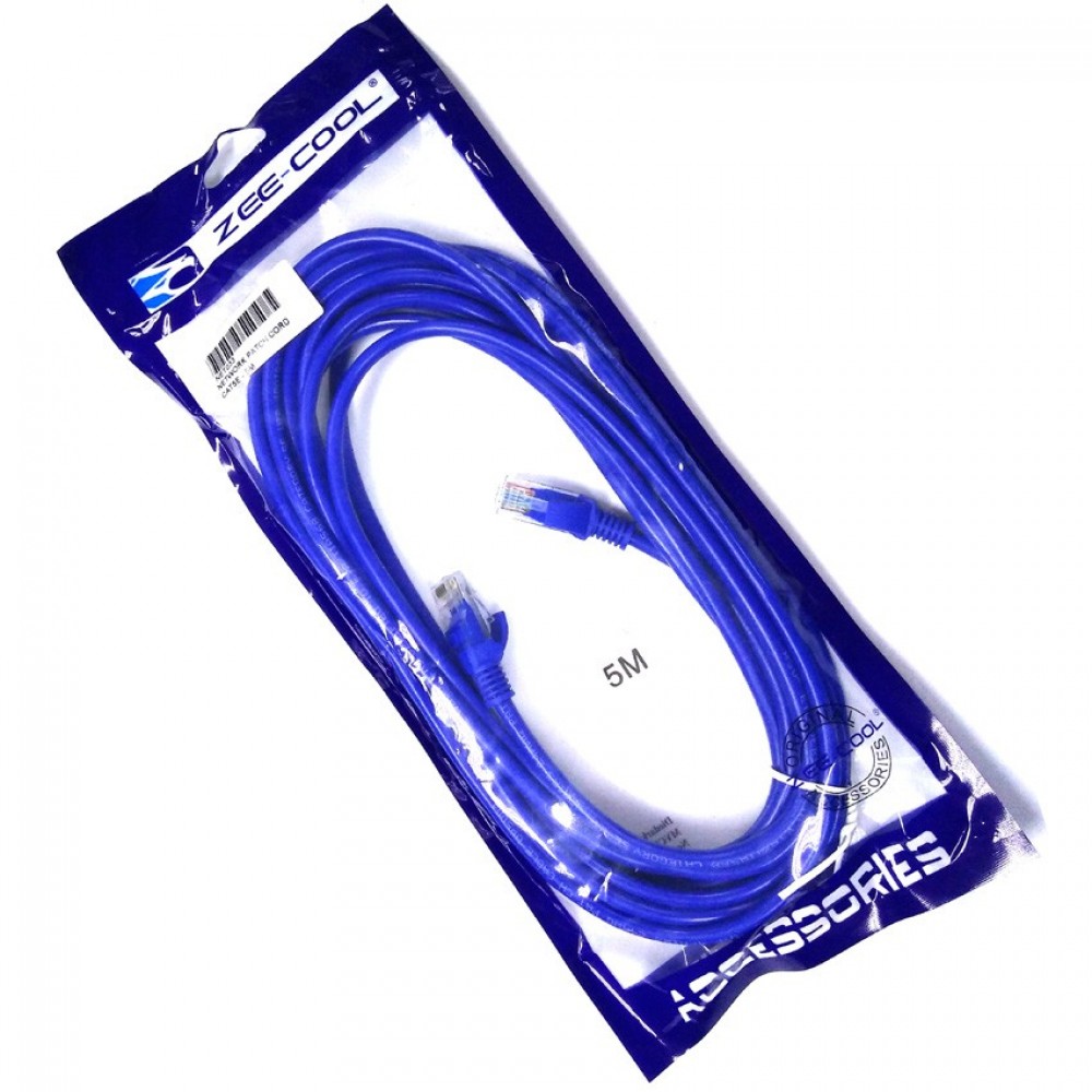 Zee-cool 5M Cat5e Rj45 Networking Ethernet Cable Speed Up to 10/100 Mps Zee-cool 5M Cat5e Rj45 Networking Ethernet Cable Speed Up to 10/100 Mps