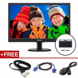 image of Philips 21.5" V223V5LHSB Full HD Widescreen LED Monitor With Vga /DVI /HDMI
