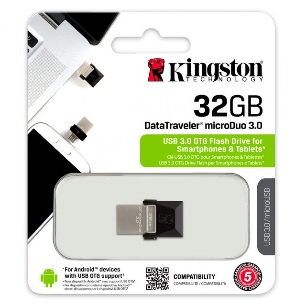 Official Kingston Micro Duo USB 3.0 Flash Drive OTG 32GB Official Kingston Micro Duo USB 3.0 Flash Drive OTG 32GB