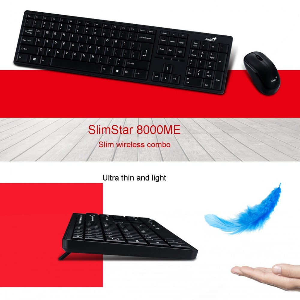 Official Genius SlimStar 8000ME Wireless Slim Keyboard and Wireless Mouse Combo Official Genius SlimStar 8000ME Wireless Slim Keyboard and Wireless Mouse Combo