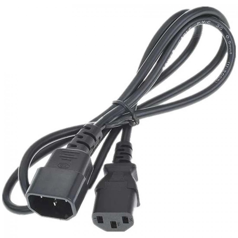 1.2M Computer Male to Female Power Extension Cable (Black) 1.2M Computer Male to Female Power Extension Cable (Black)