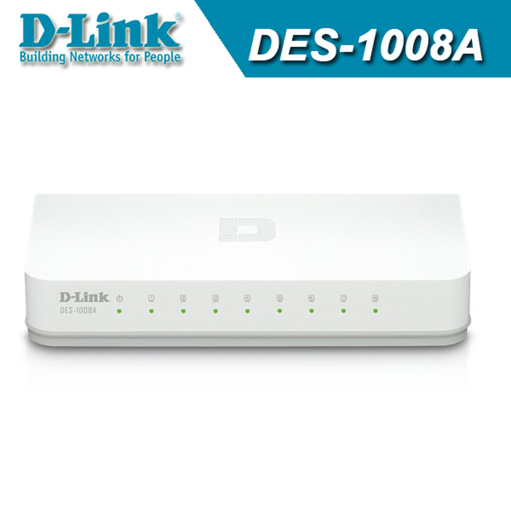 Official D-Link DES-1008A 8-Port 10/100 Mbps Fast Ethernet Desktop Switch Official D-Link DES-1008A 8-Port 10/100 Mbps Fast Ethernet Desktop Switch