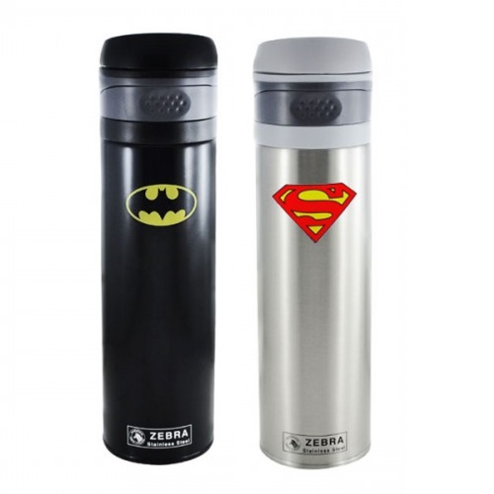 Zebra 0.5L Vacuum Flask - Batman/Superman