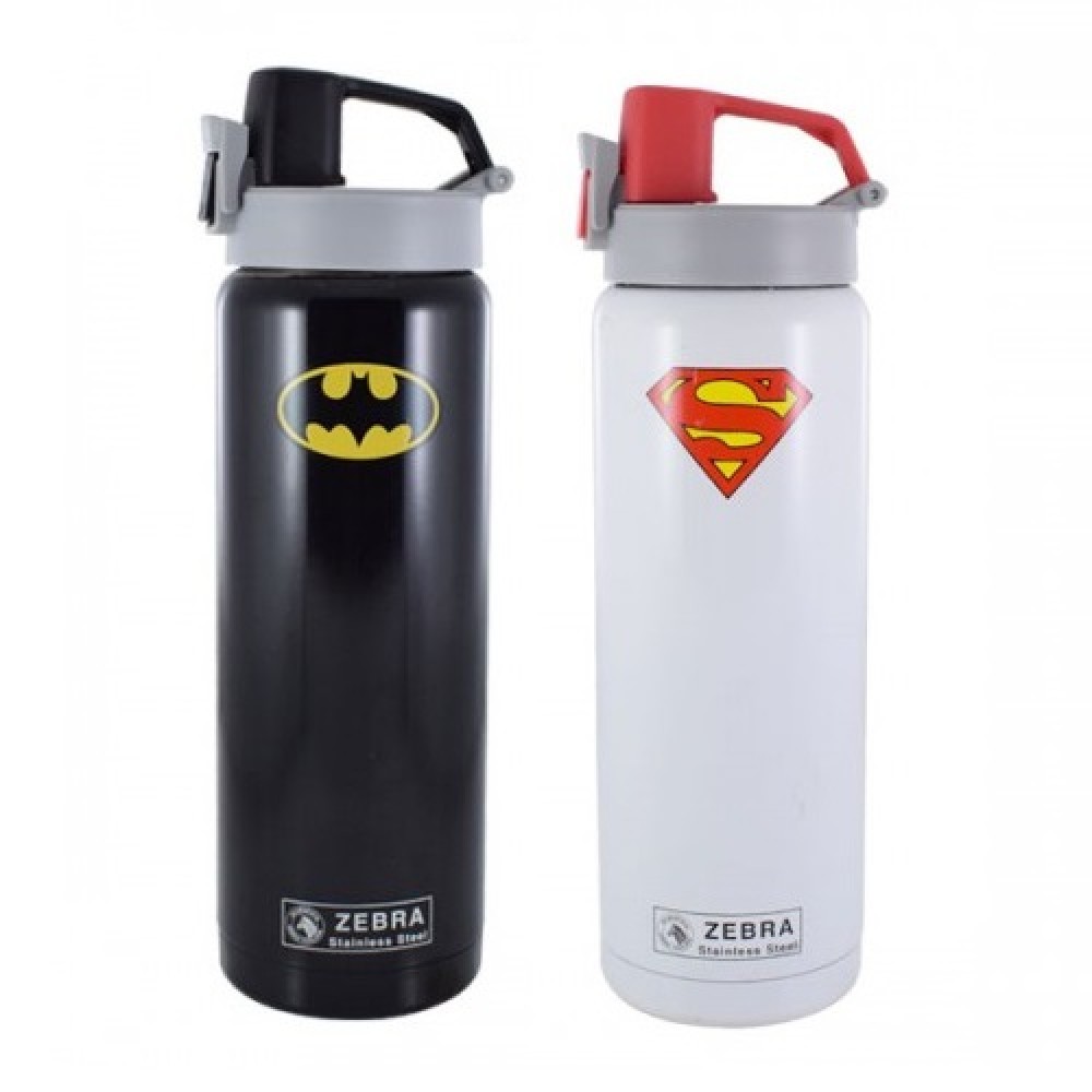 Zebra 0.6L Vacuum Bottle - Batman/Superman