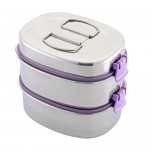 Zebra Smart Lock II 16cm X 2 Tier Oval Lunch Box