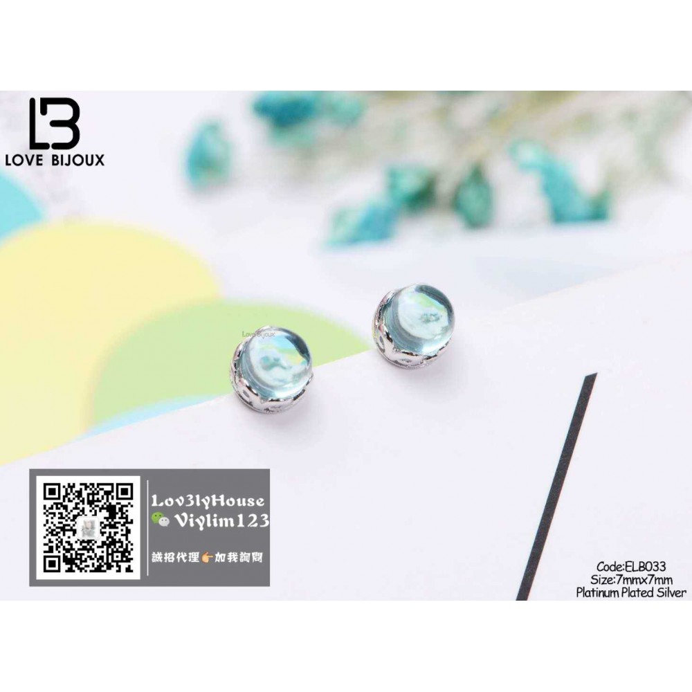 [Love Bijoux earrings series] S925 platinum plated earrings ELB033