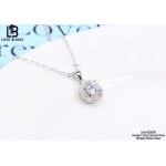 [Love Bijoux set chain series] S925 silver platinum plated elegant round diamond necklace PLB082