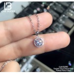 [Love Bijoux set chain series] S925 silver platinum plated elegant round diamond necklace PLB082