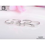 [Love Bijoux Series] S925 silver lucky four-leaf clover triple platinum plating ring RLB016