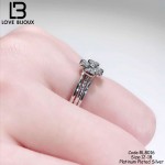 [Love Bijoux Series] S925 silver lucky four-leaf clover triple platinum plating ring RLB016