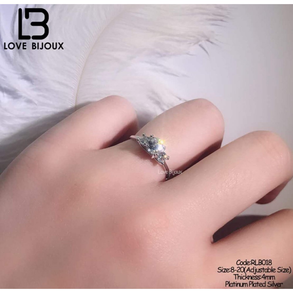 [Love Bijoux Romantic Series] S925 Platinum plated Romantic Corolla Ring RLB018