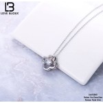  [Love Bijoux Lucky Series] S925 Silver Platinum Fashion Clover Diamond Necklace PLB002