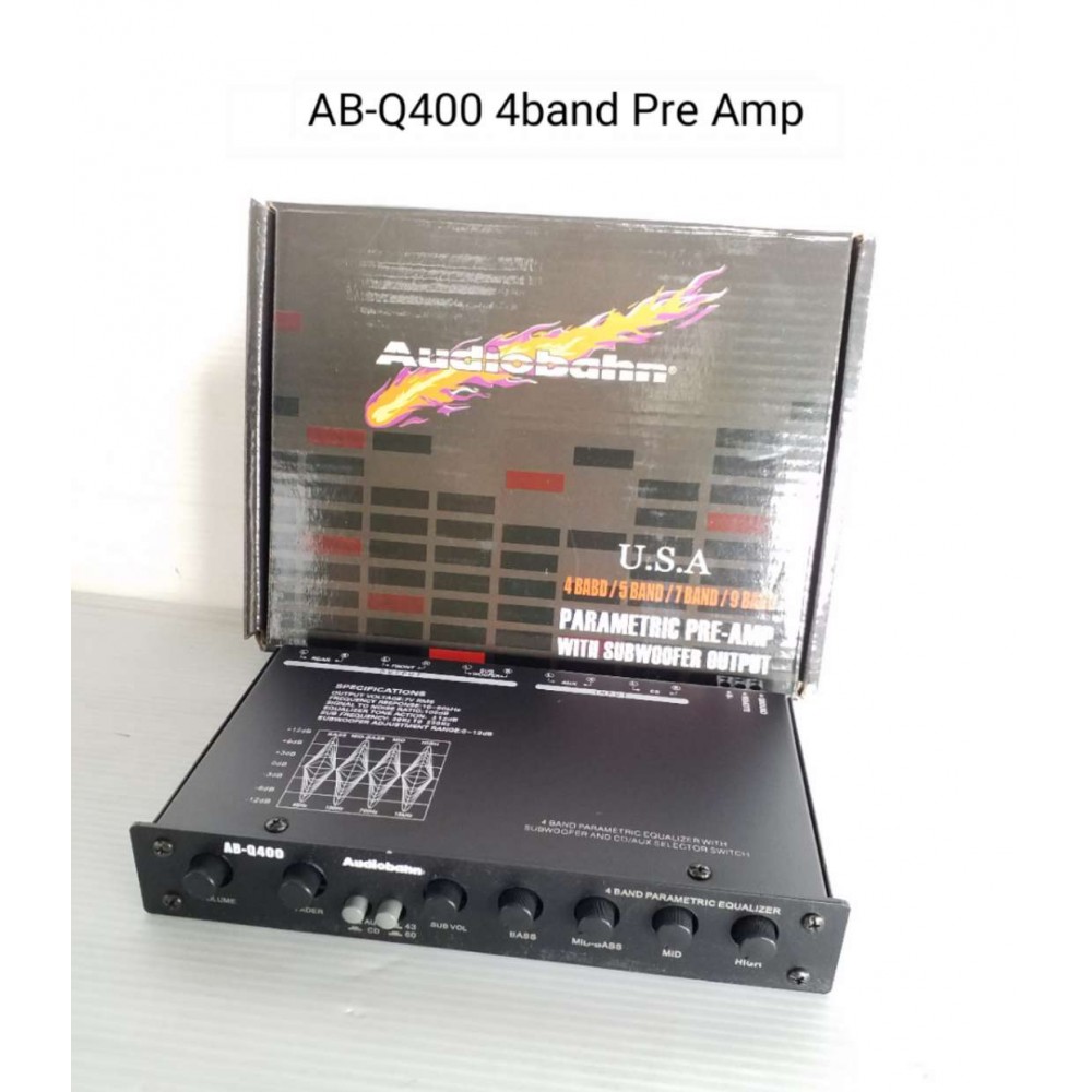 Audiobahn Parametric Pre-Amp with subwoofer output AB-Q400 Audiobahn Parametric Pre-Amp with subwoofer output AB-Q400