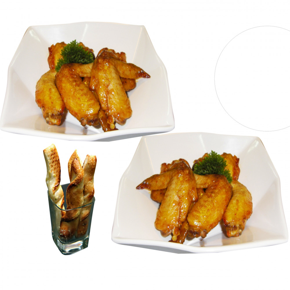 BBQ Wings + Buffalo Wings + Twisty Garlic bread BBQ Wings + Buffalo Wings + Twisty Garlic bread