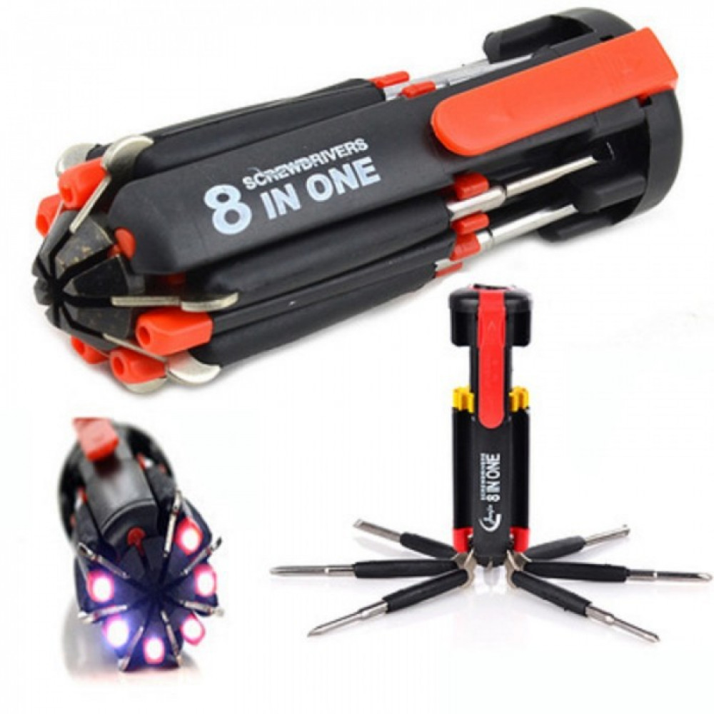 8 in 1 screwdriver and LED flashlight 8 in 1 screwdriver and LED flashlight