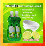 Vintage Dishwashing Liquid (Fresh Lime Scent 1000ml) 2 BOTTLE