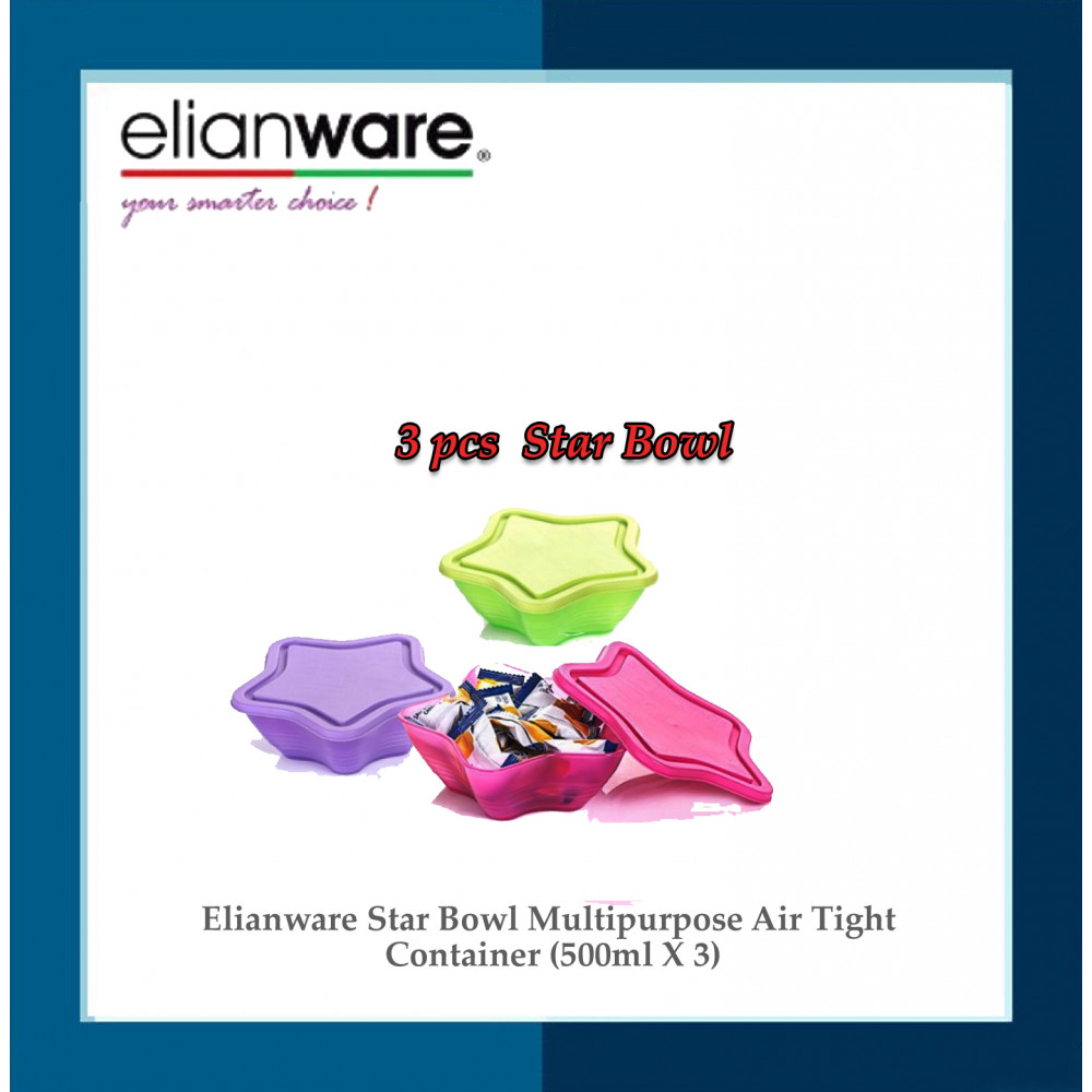 Elianware Star Bowl Multipurpose Airtight Container 500ml Elianware Star Bowl Multipurpose Airtight Container 500ml