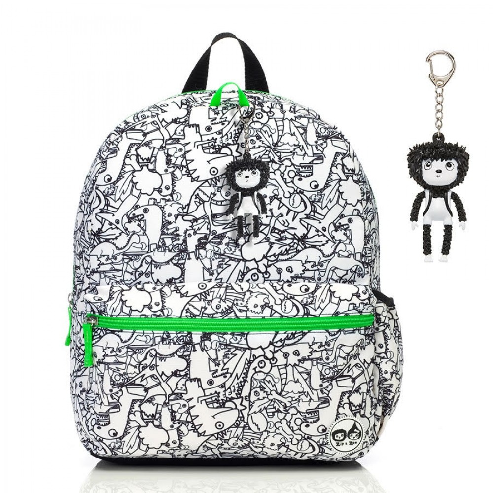 Babymel Kid's Junior Backpack Dino Black & White BM1606 Babymel Kid's Junior Backpack Dino Black & White BM1606