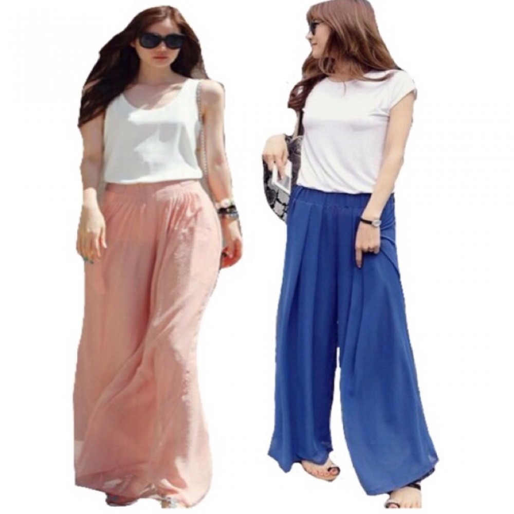 Ready stocks _Chiffon Palazzo Pants, flowy material. (Culottes) Ready stocks _Chiffon Palazzo Pants, flowy material. (Culottes)