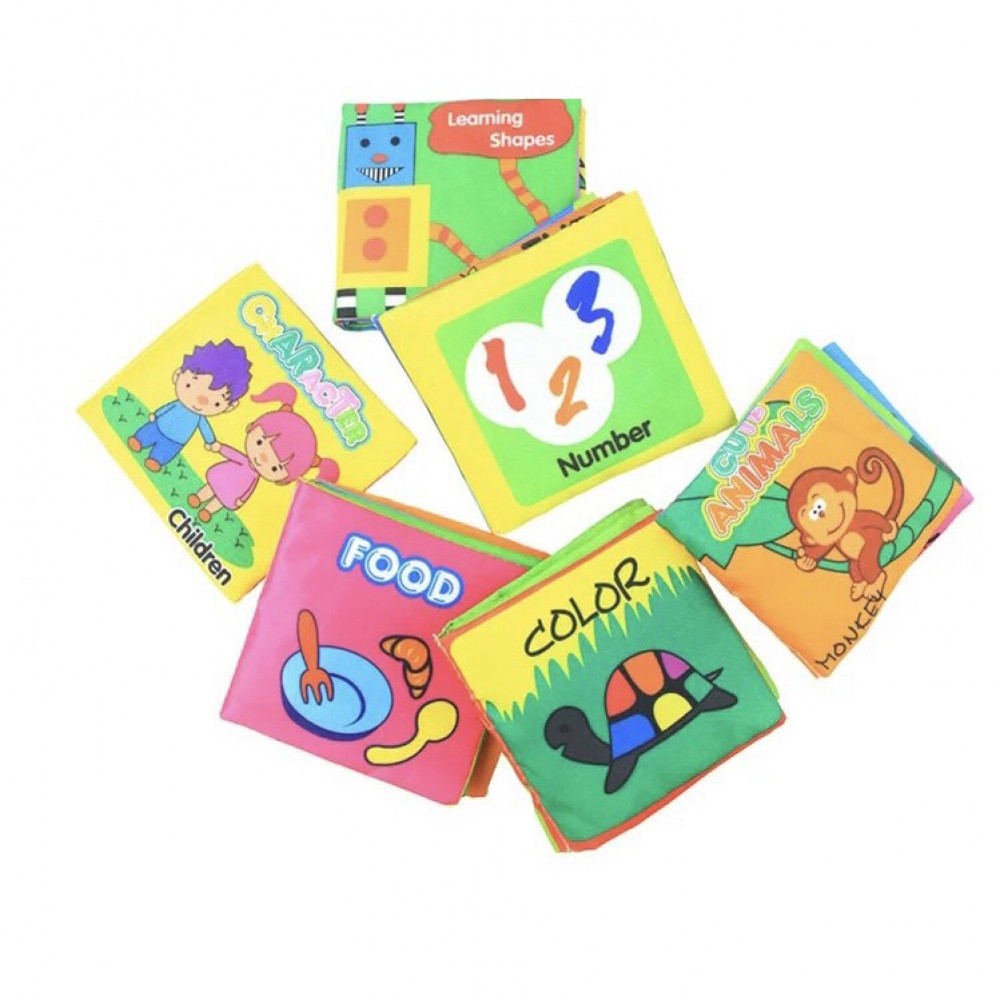 Baby toddlers english version fabric book (4 books per set ) , buy 2 set foc 1pc Baby toddlers english version fabric book (4 books per set ) , buy 2 set foc 1pc