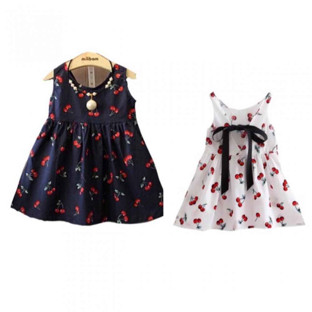 Ready stocks_Baby girls cherry decorated dress Ready stocks_Baby girls cherry decorated dress