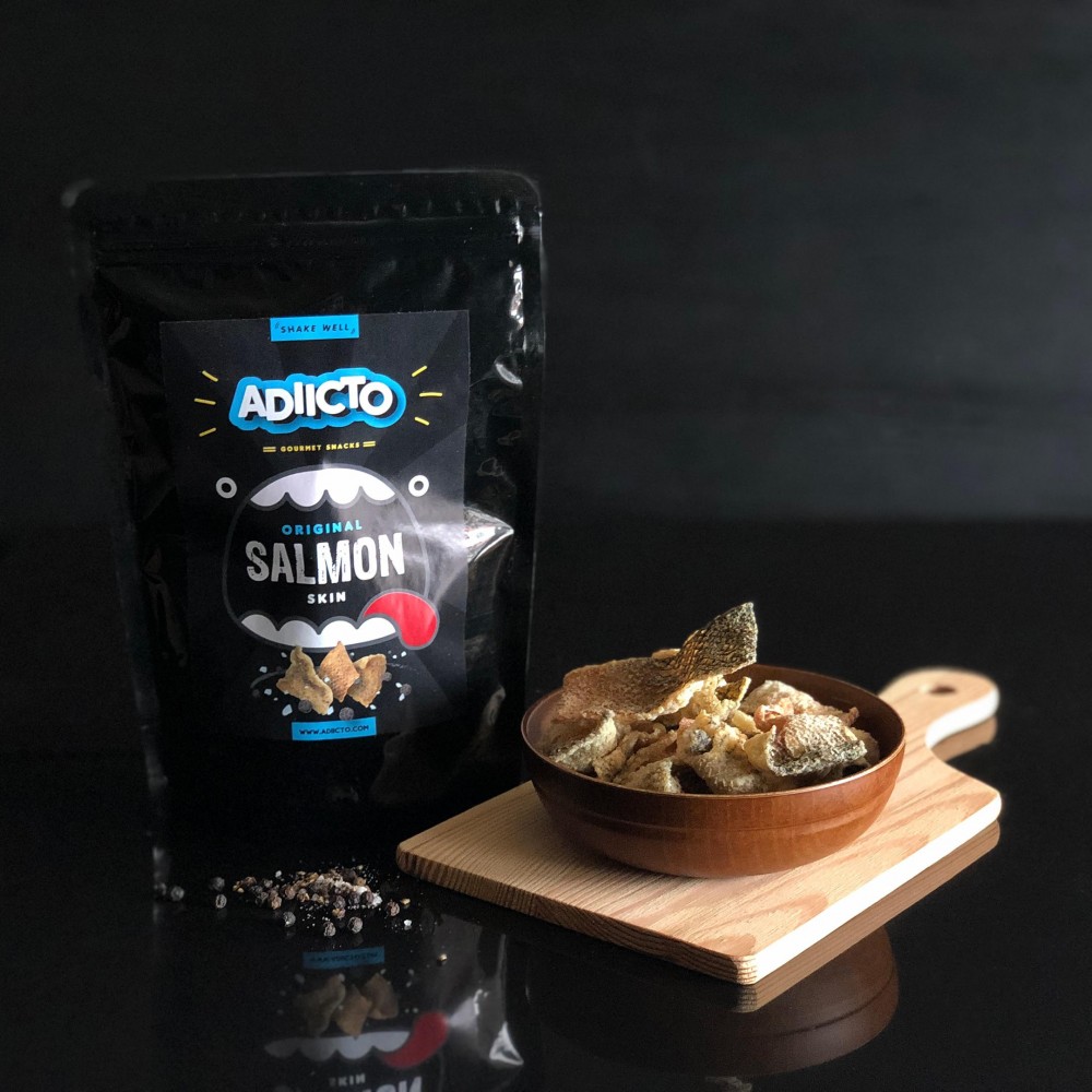 Adiicto-Original Salmon Skin 100g[Salted Egg Fish Skin][Fish Skin][Salmon Skin]