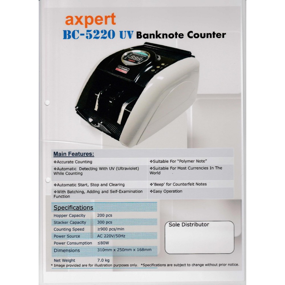 AXPERT NOTE COUNTER BC-5220 AXPERT NOTE COUNTER BC-5220