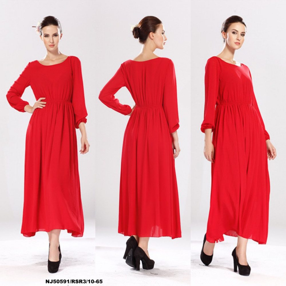 NJ EuropeFashion Elegant Long Dress Red NJ EuropeFashion Elegant Long Dress Red