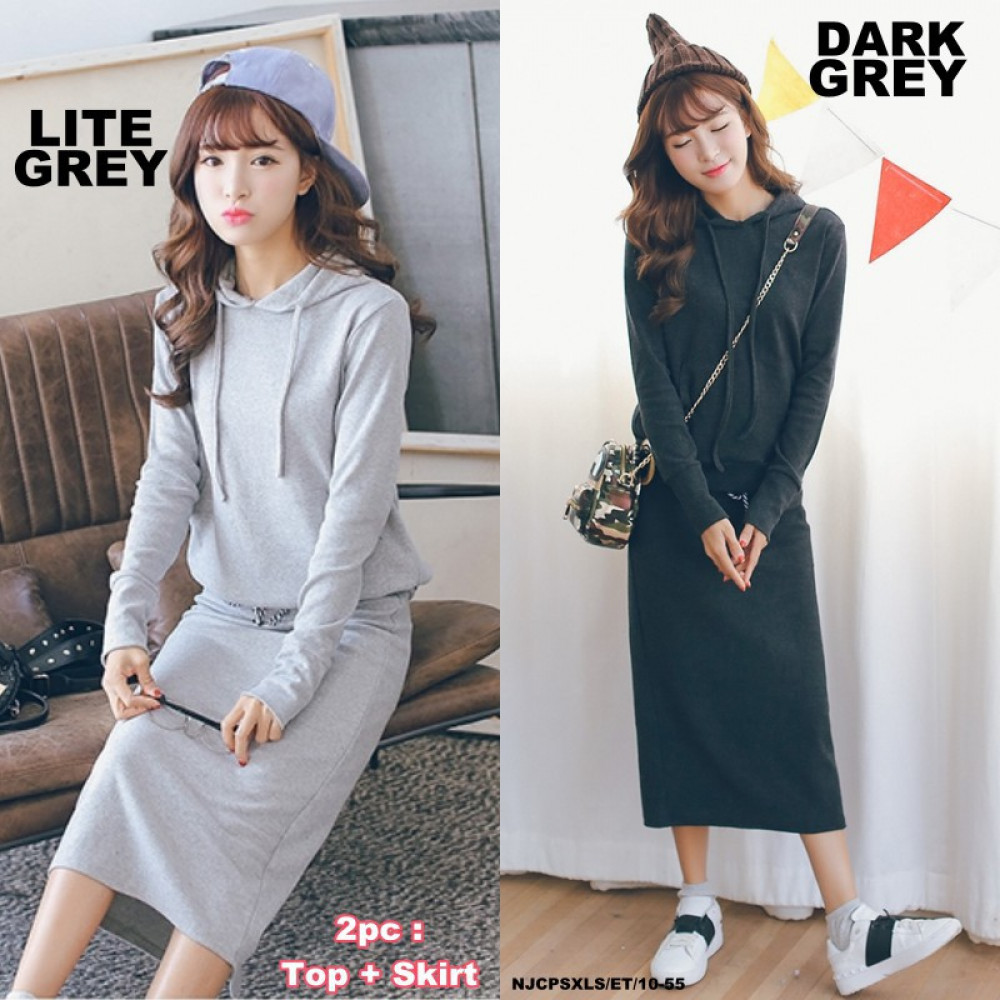 NJ Fashion Trendy Hoodie Suit (Top + Skirt) NJ Fashion Trendy Hoodie Suit (Top + Skirt)