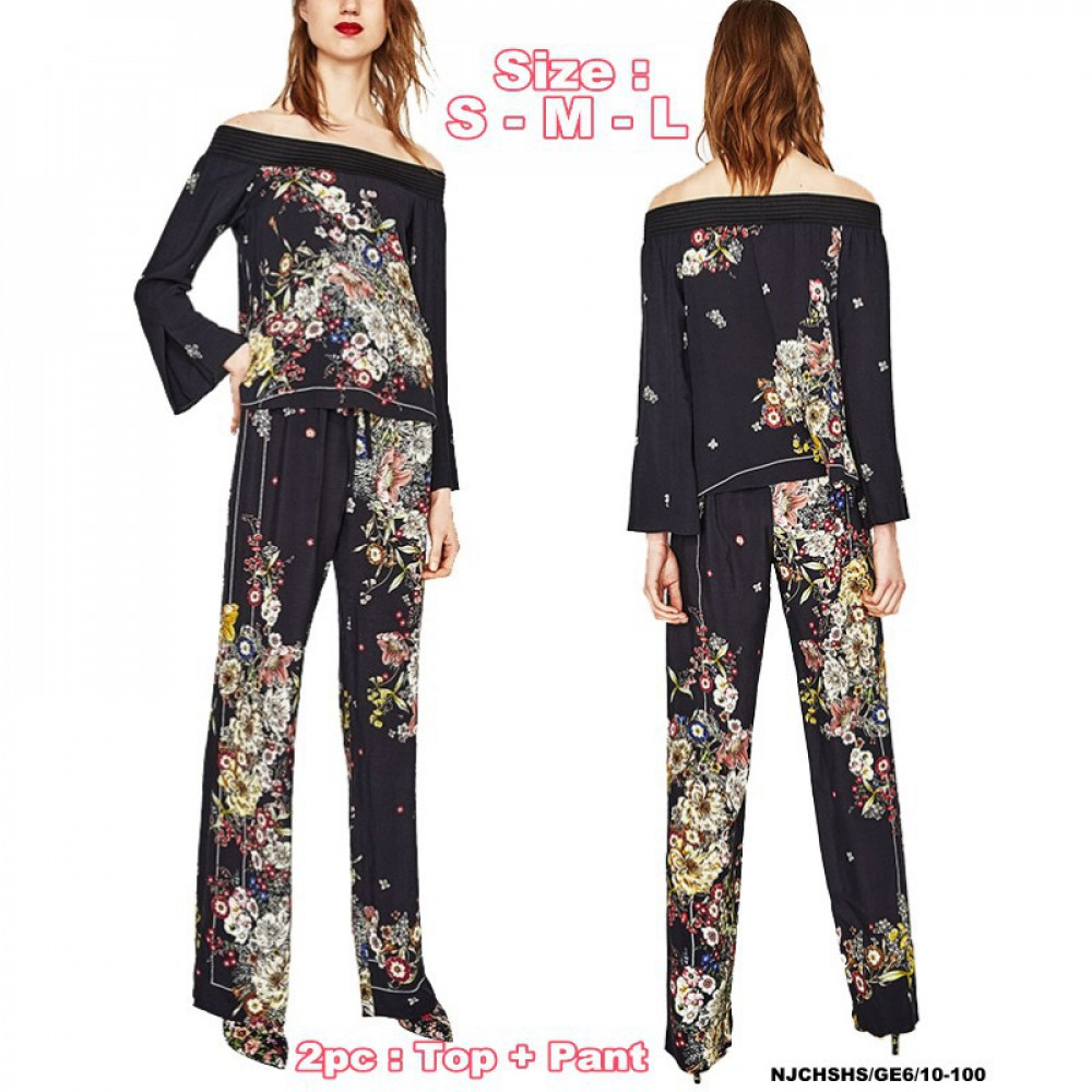 NJ DesignerCollections Off Shoulder Floral Suit NJ DesignerCollections Off Shoulder Floral Suit