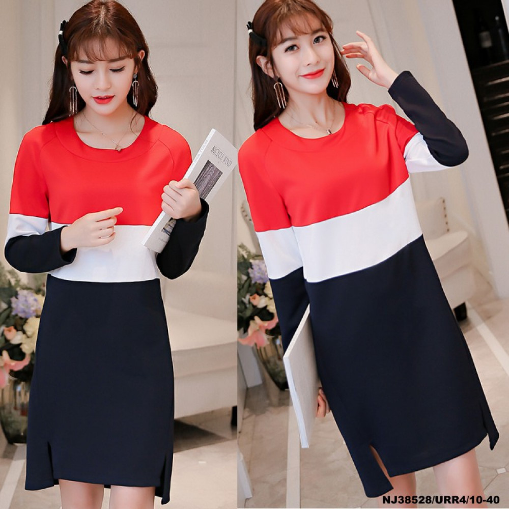 NJ SeoulFashion Triotone Stylish Dress NJ SeoulFashion Triotone Stylish Dress