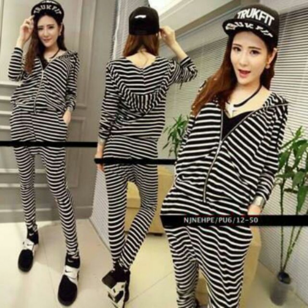 NJ Stylish Stripe Fashion Top and Pant (1 Set) NJ Stylish Stripe Fashion Top and Pant (1 Set)