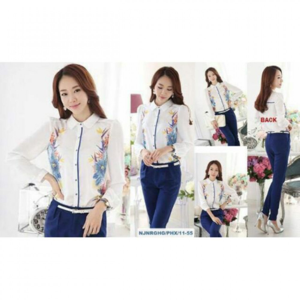 NJ EuropeFashion Flower Printed OL Top NJ EuropeFashion Flower Printed OL Top