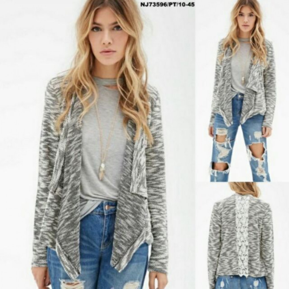 NJ Europe Fashion Cardigan Grey NJ Europe Fashion Cardigan Grey