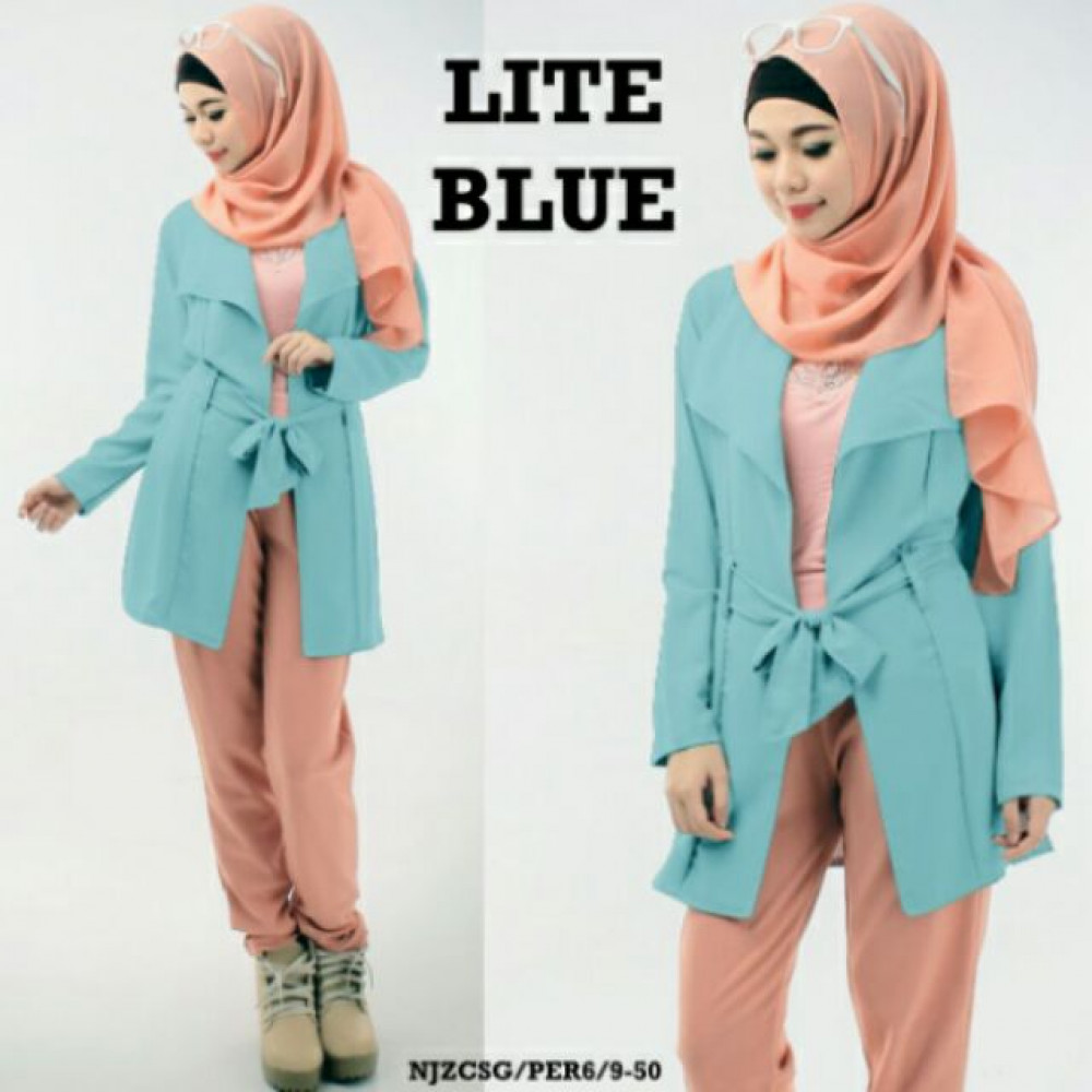 NJ RosieAnnFashion Long Cardigan with Ribbon Belt NJ RosieAnnFashion Long Cardigan with Ribbon Belt