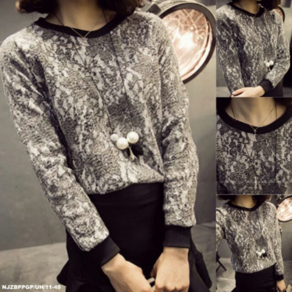 NJ Fashion Lace Design Women Sweater Top NJ Fashion Lace Design Women Sweater Top