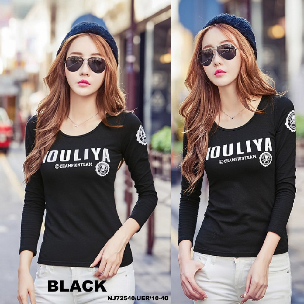 NJ Fashion Trendy LongSleeves Top - Black NJ Fashion Trendy LongSleeves Top - Black