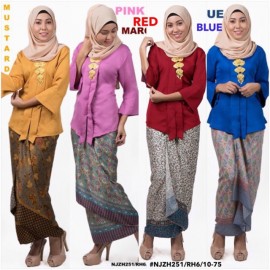 image of READY STOCK❗ NJ Fashion Tradisional kebaya with Self Tied Printed Sarong