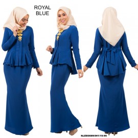 image of NJ Exclusive Tradisional Fishtail Kebaya with A-cut duyung skirt - ROYAL BLUE