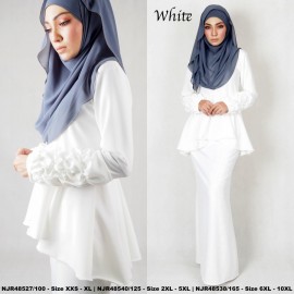 image of NJBoutique.RTW Exclusive Baju Kurung Collections (Ready-To-Wear) WHITE