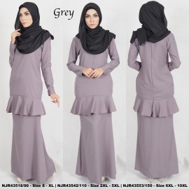 image of READYSTOCK NJBoutique.RTW Exclusive Baju Kurung Collections GREY