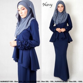image of NJBoutique.RTW Exclusive Baju Kurung Collections (Ready-To-Wear) NAVY