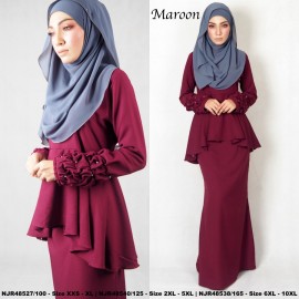 image of NJBoutique.RTW Exclusive Baju Kurung Collections (Ready-To-Wear) MAROON