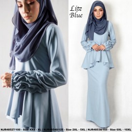 image of NJBoutique.RTW Exclusive Baju Kurung Collections (Ready-To-Wear) LITE BLUE