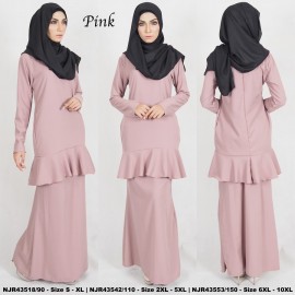image of READYSTOCK NJBoutique.RTW Exclusive Baju Kurung Collections PINK